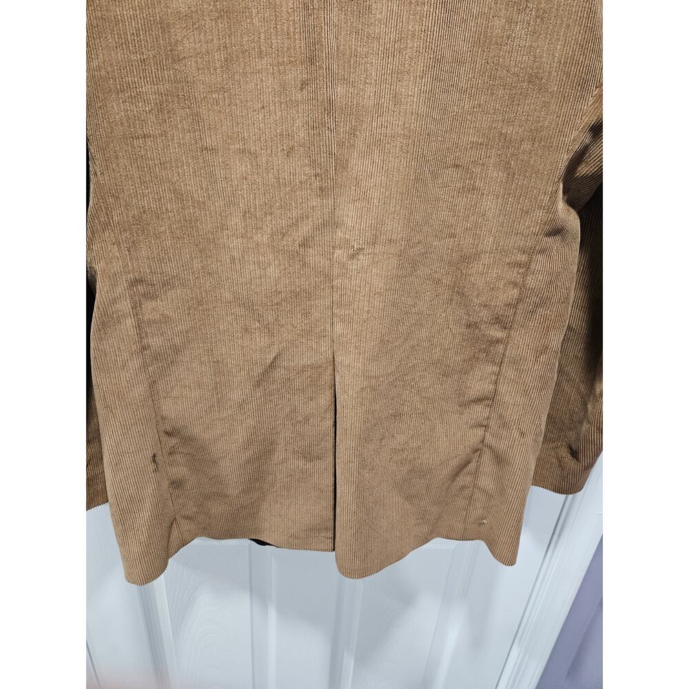 Vintage Lands' End Men Corduroy Blazer Sports Jacket Size 46 L Cotton Tan Brown - Picture 6 of 12